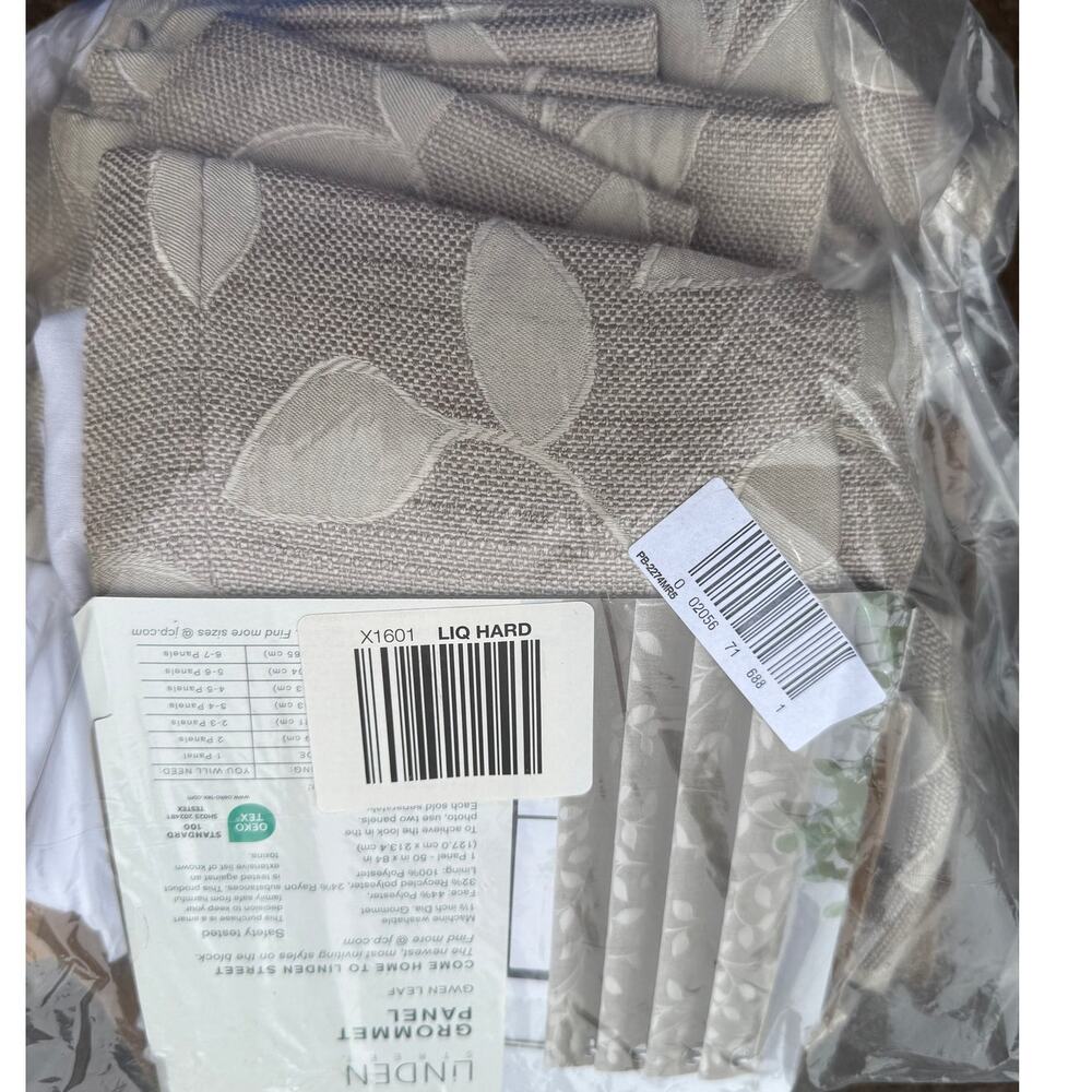 Linden Street Gwen Leaf Grommet Curtain Panel 50x95 Khaki – New